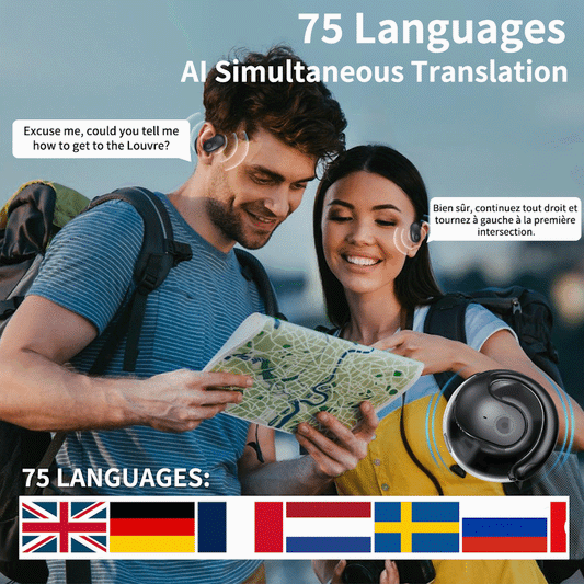 Écouteurs Bluetooth 5.4 OWS sans fil avec traduction AI (compatibles iOS et Android)