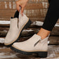 Bottines pour femme à bout rond et fermeture éclair latérale