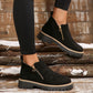 Bottines pour femme à bout rond et fermeture éclair latérale
