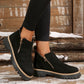 Bottines pour femme à bout rond et fermeture éclair latérale