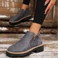 Bottines pour femme à bout rond et fermeture éclair latérale