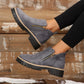 Bottines pour femme à bout rond et fermeture éclair latérale