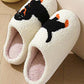 🐾🤍 Chaussons d'intérieur Mignons et Doux pour Femme - Design Mignon Teckel + Mélange Coton Hivernal & Semelle Confort en EVA !