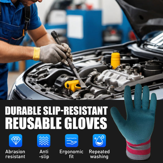 🔧🧤 Gants Réutilisables Antidérapants Durable – Protection Résistante à l'Usure, Revêtement Caoutchouc Adhérent & Confort Ergonomique (Écologique) !